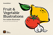 Fruit & Vegetable Illustrations, a Food Illustration by Komet & Flicker (Thumbnail 1 of 10)