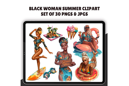 Black Woman Summer clipart