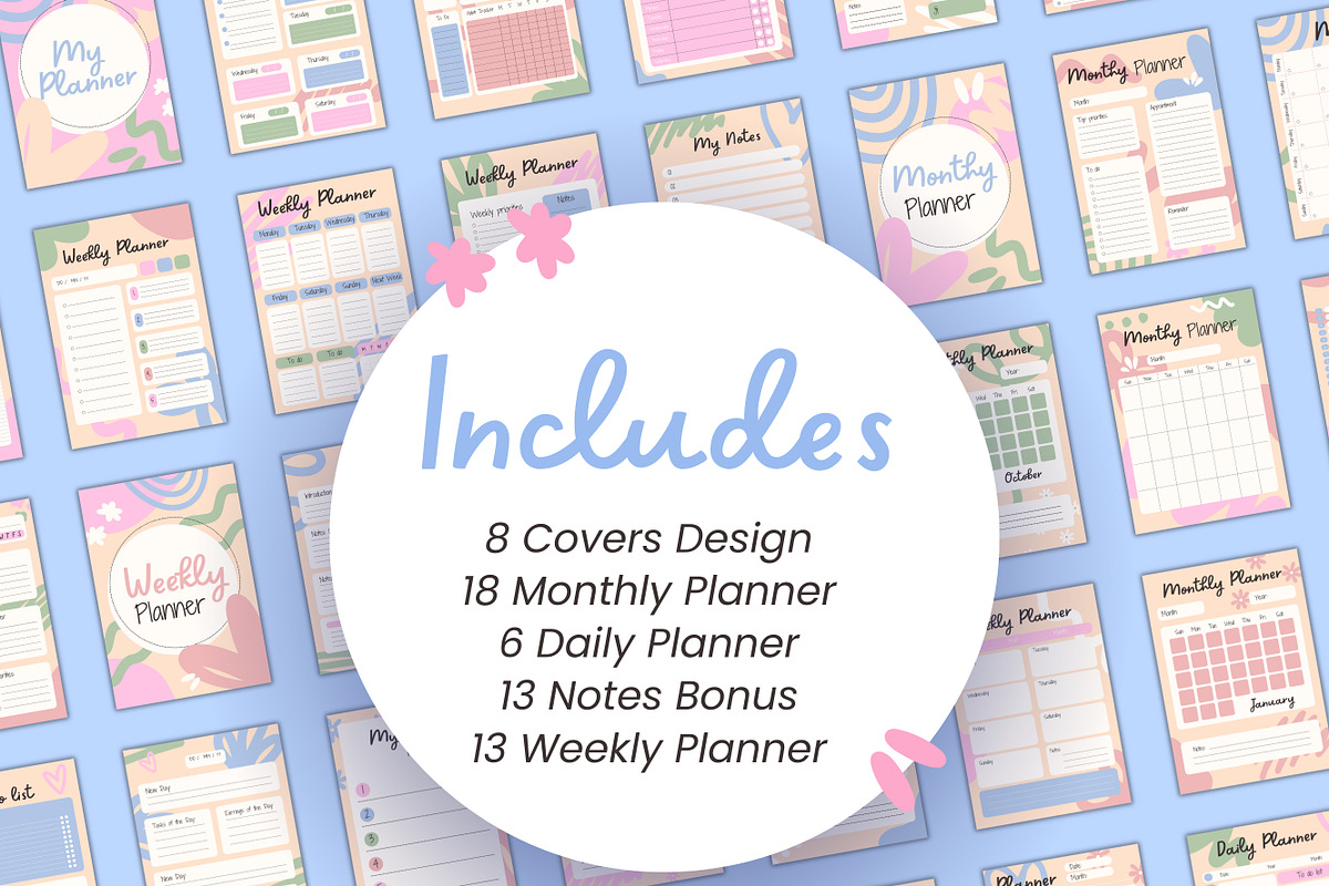 50+ Canva Planner Templates, a Templates & Theme by TemplateCastleStore (Photo 4 of 9)