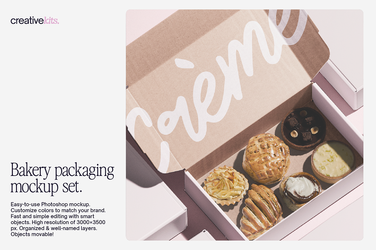 Bakery Packaging Mockup Set, a Packaging Mockup by CreativeKits (Photo 1 of 5)
