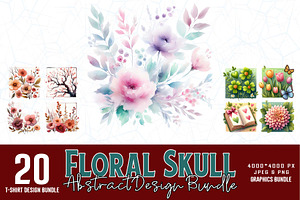 20 Groovy Watercolour Floral Bundle, a Graphic by Sofia's Fashion