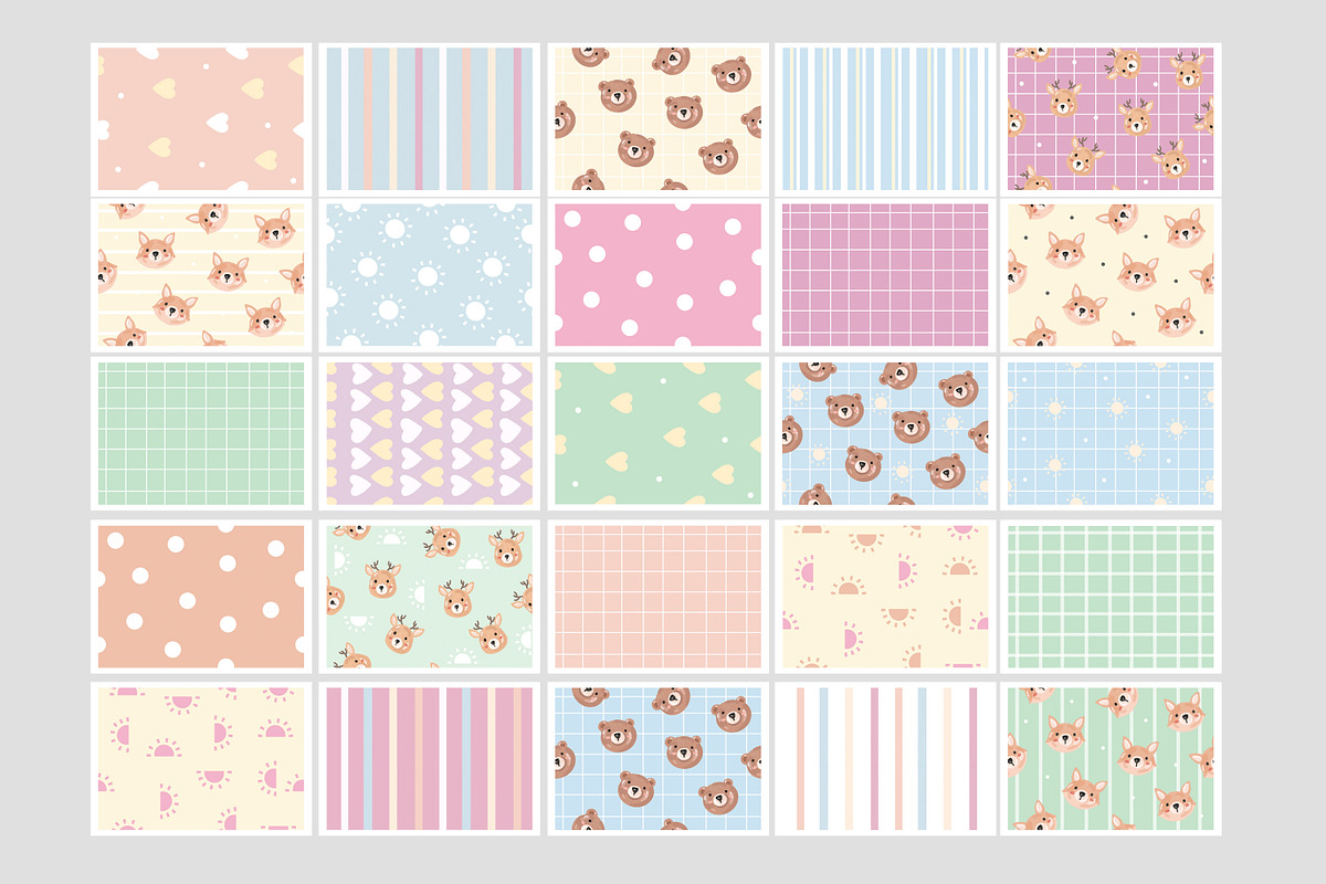 50 + Cute Seamless Patterns Bundle, a Pattern Graphic by Waterystrokes (Photo 5 of 8)
