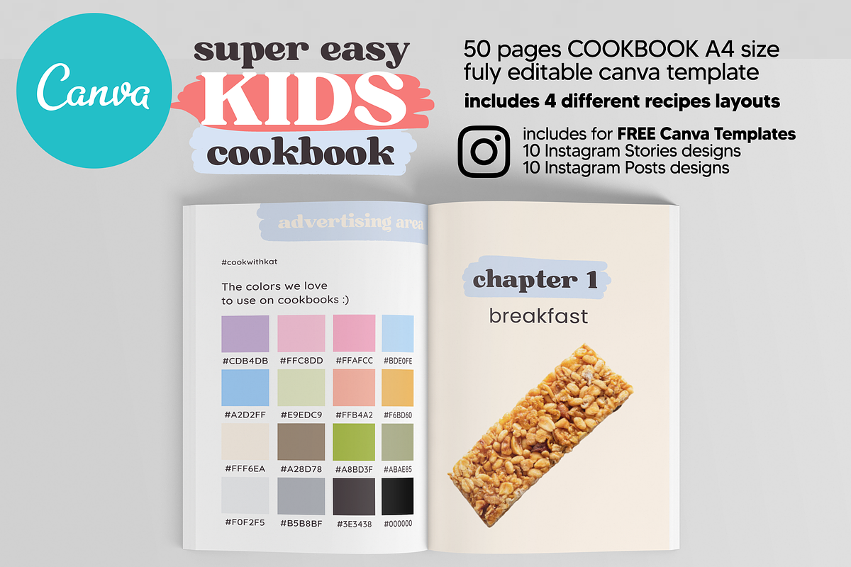 Canva Kids Recipes Cookbook Template, a Magazine Template by DeLaGranSiete (Photo 3 of 10)