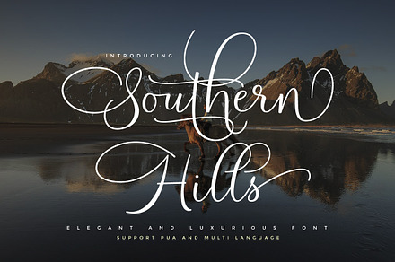 Southern Hills, a Script Font by cooldesignlab
