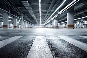 Modern underground parking garage, an Architecture Photo by MistyDay
