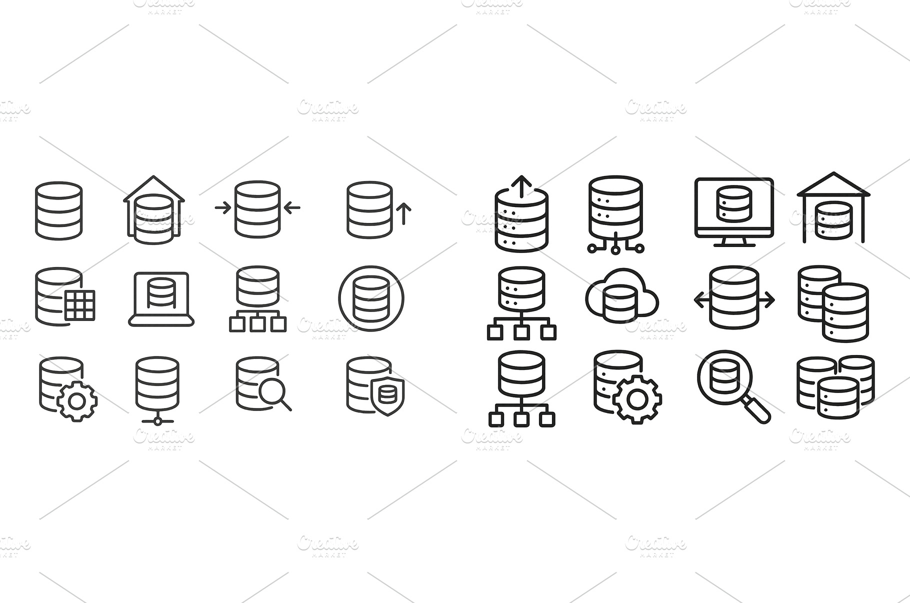 Various database icons representing, a Technology Photo by ZinetroN