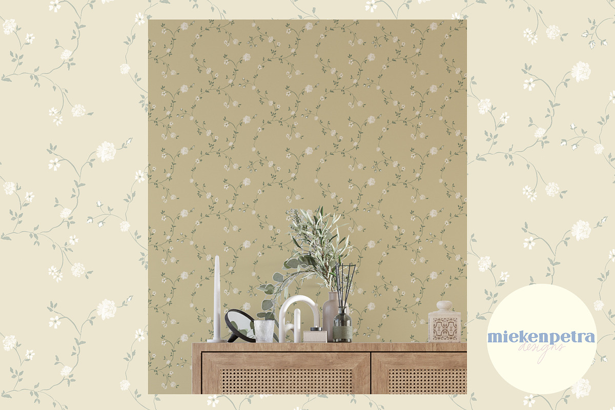 Vintage Yellow Ditsy Floral, a Pattern Graphic by Mieken Petra Designs (Photo 3 of 3)