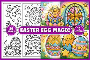 Easter Egg Magic Coloring Pages, a Seasonal Illustration by Ink Gallery