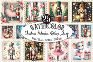 Christmas Nutcracker Postage Stamp, an Illustration by Designking