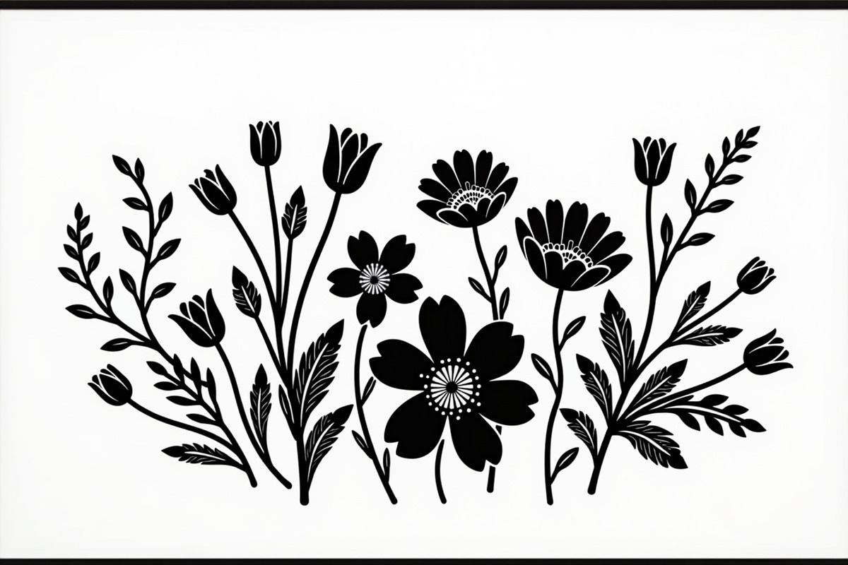 Elegant Wildflower Silhouette Bundle, an Illustration by Creativeshirt (Photo 2 of 13)