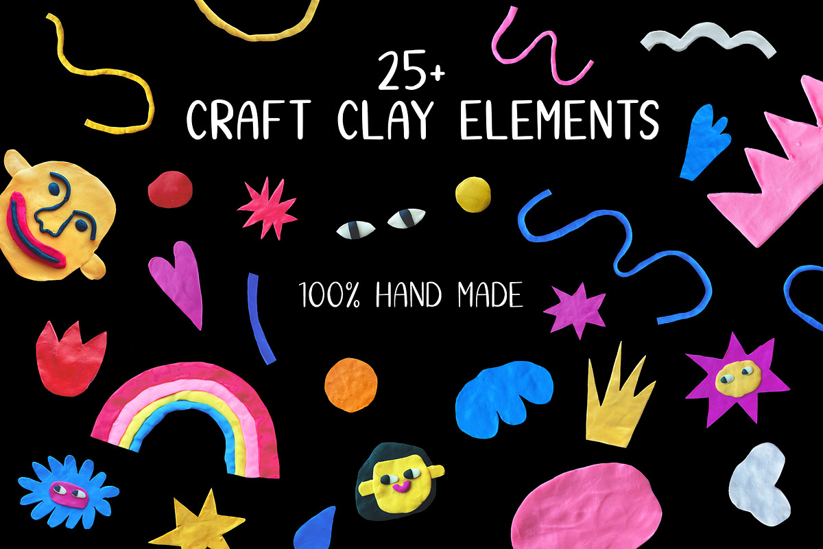 hand made plasticine clay shapes, a Texture Illustration by okchizh (Photo 2 of 9)