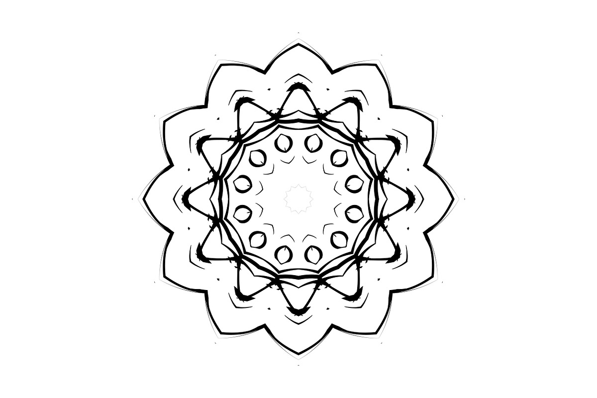 Ornamental Black White Mandala Pack, a Decorative Illustration by NJ Himel (Photo 3 of 103)