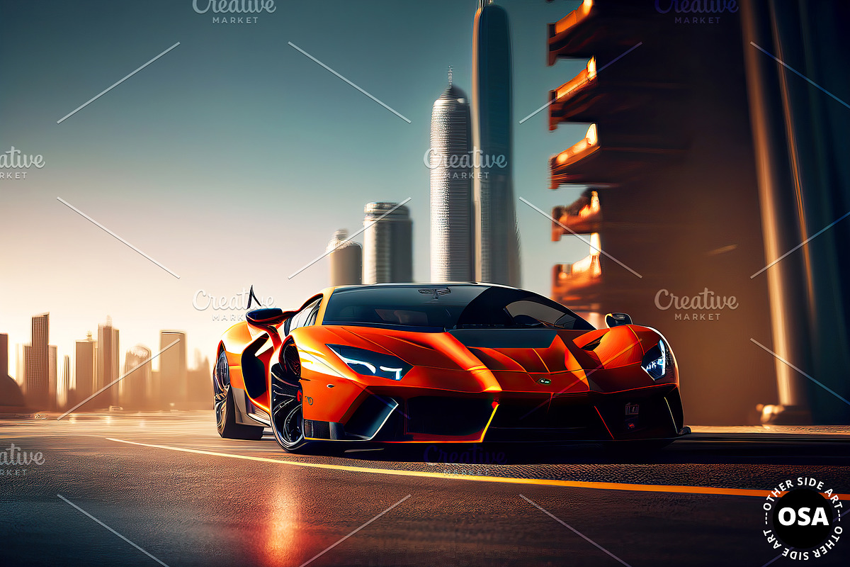 Supercar in the City Illustration, a Wallpaper Graphic by Other Side Art (Photo 3 of 8)