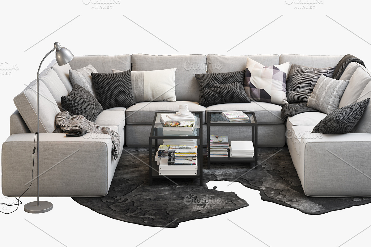 U-shaped sofa 3d model, a Furniture 3D Model by 3dmitruk (Photo 3 of 11)