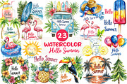 Hello Summer Clipart, an Illustration by CreationArt (Thumbnail 1 of 5)