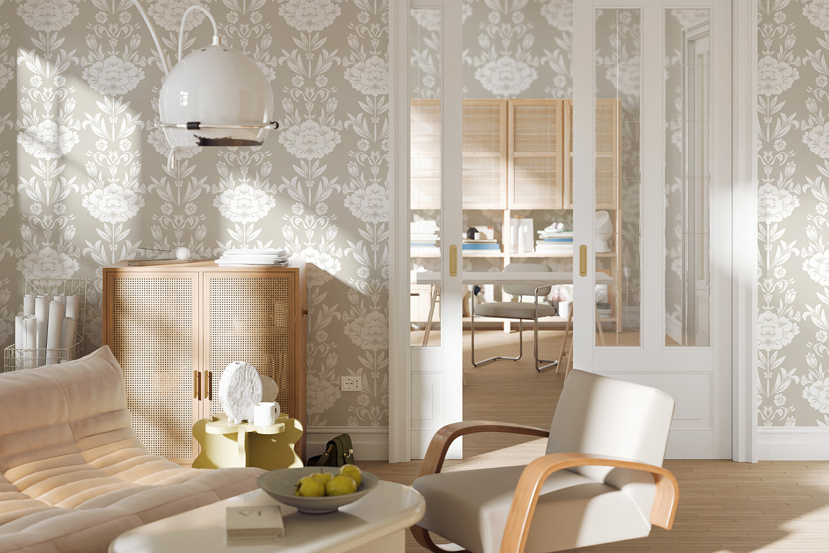 Floral Damask Patterns, a Wallpaper Graphic by Bloomart Studio (Photo 3 of 6)