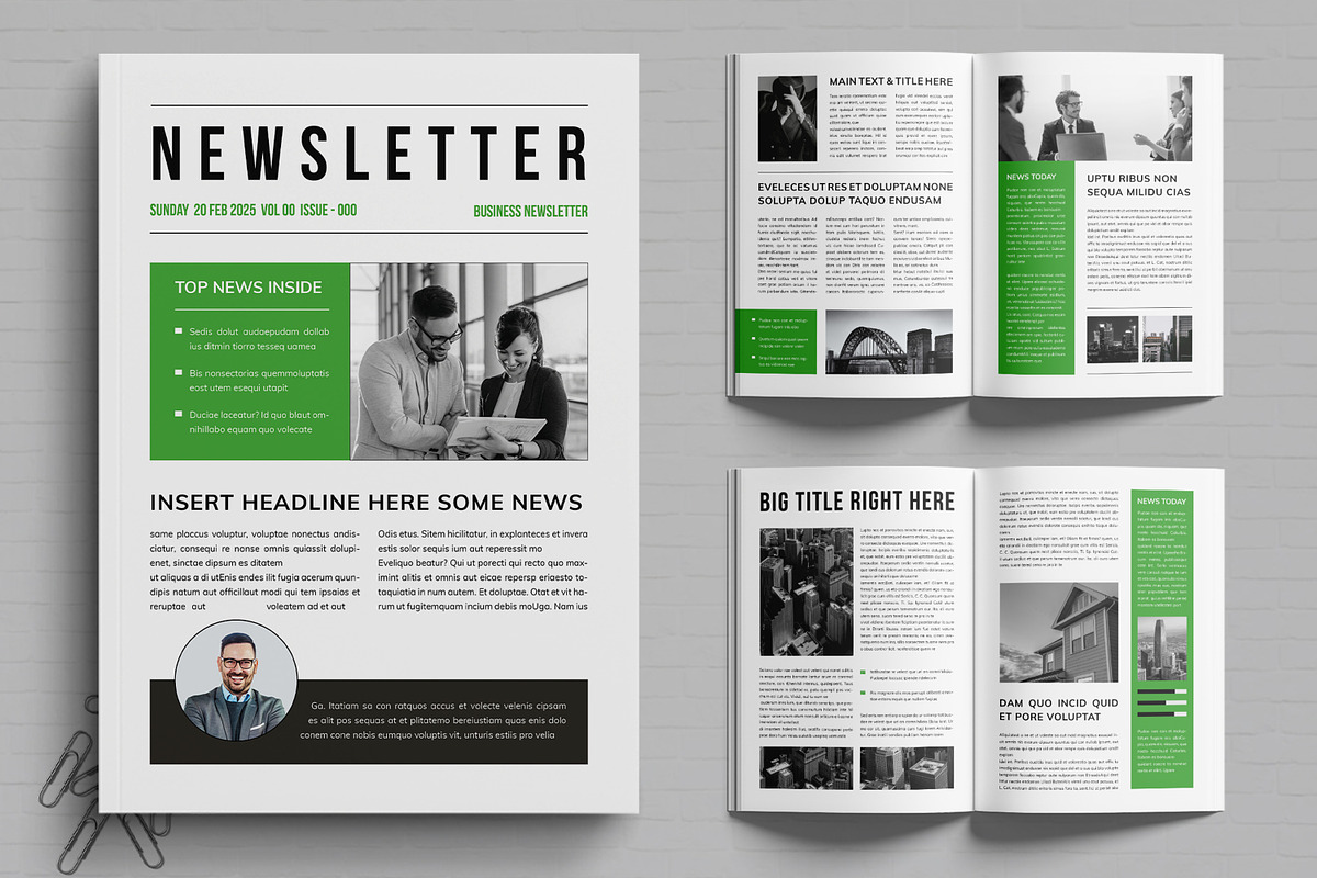 Newsletter Layout, a Stationery Template by MightyDesign (Photo 1 of 6)