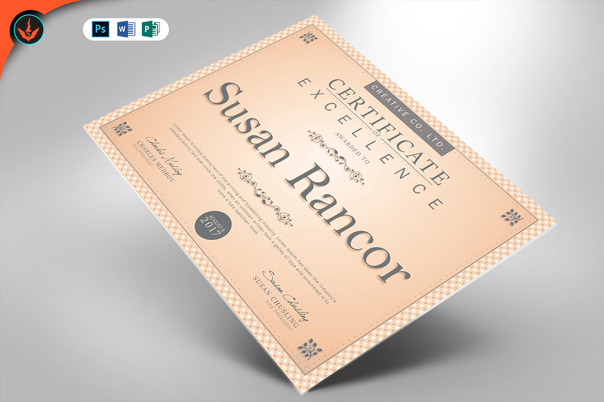 Classic Certificate Template, a Stationery Template by SeraphimChris (Photo 1 of 8)