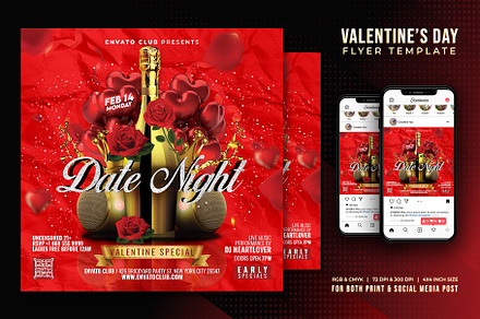Valentines Day Flyer Template, a Flyer Template by DesignDevisers