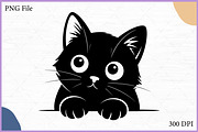Black Cat Peeking Clipart SVG Bundle, an Animal Illustration by Gfx Expert Team (Thumbnail 5 of 18)