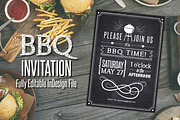 Chalkboard BBQ Party Invite, an Invitation Template by BF Studios (Thumbnail 1 of 2)