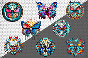 Stained Glass Butterfly Sublimation