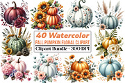 Watercolor Fall Pumpkin Floral, an Illustration by DreamCafeArt (Thumbnail 1 of 5)