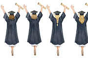 Watercolor Graduation Clipart PNG, an Education Illustration by PatternPalette (Thumbnail 5 of 5)