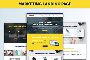 Marketing Yellow Landing Page Web