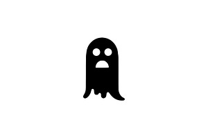 Scared Ghost Silhouette Vector, an Object Illustration by Vectorium Studio