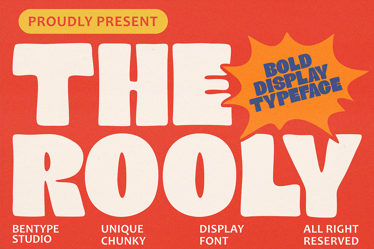Rooly - Unique Chunky Display Font, a Sans Serif Font by Bentype Studio (Photo 1 of 7)