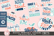 Funny Teacher Stickers PNG EPS, an Education Illustration by TheBlackCatPrints (Thumbnail 1 of 3)