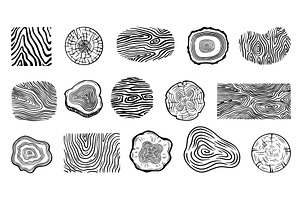 Doodle tree log textures. Trees, an Illustration by Valerie Bodnar