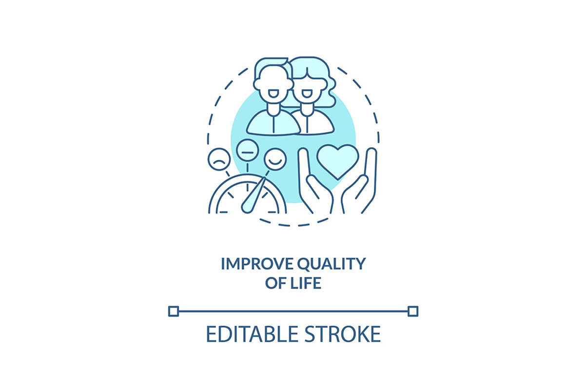 Improve quality of life blue concept, an Icon by IMG Visuals