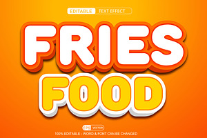 Fries Food Vector 3d Editable Text