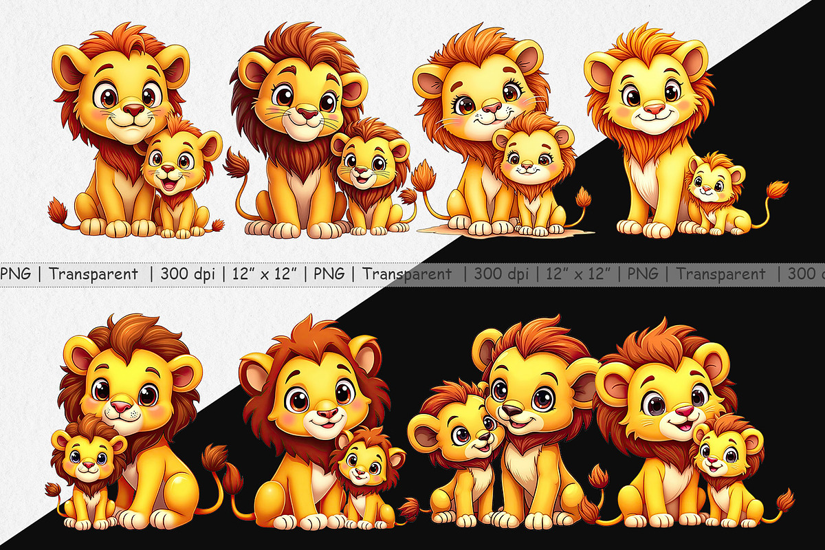 Lion Mother's Day Clipart, a Graphic by Artnoy (Photo 2 of 5)