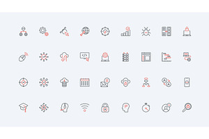 Development software mobile icons, a Technology Illustration by Lemberg Vector
