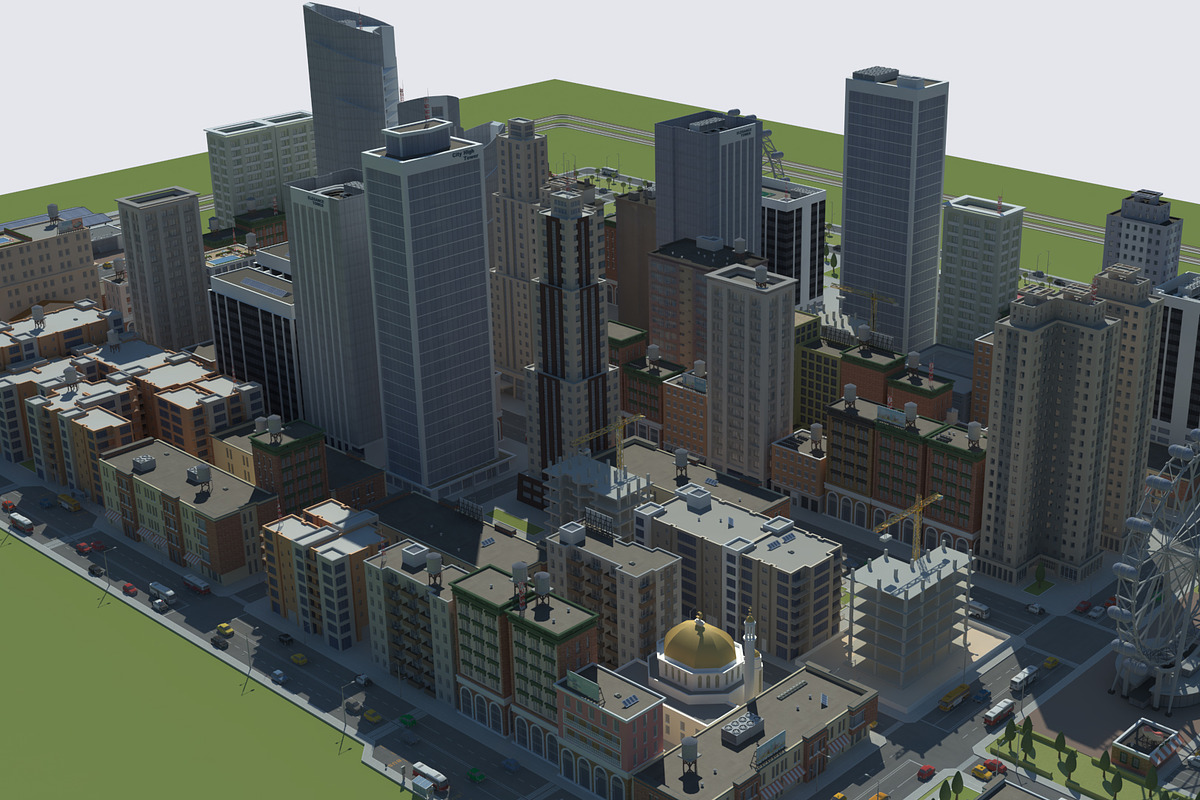 Realistic Lowpoly Simple City VR/AR, an Environmental 3D Model by NOMODOL (Photo 14 of 59)