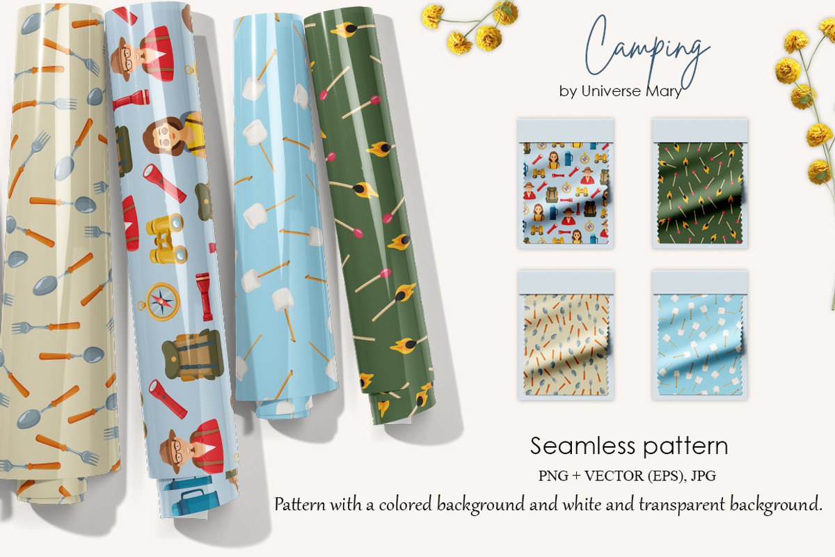 Camping Vector Clipart Set, a Person Illustration by Universe Mary (Photo 7 of 9)