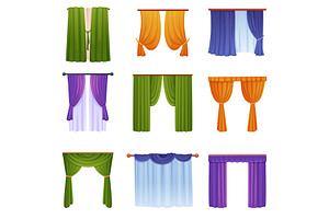 Window cartoon curtains. Home, an Object Illustration by LadadikArt