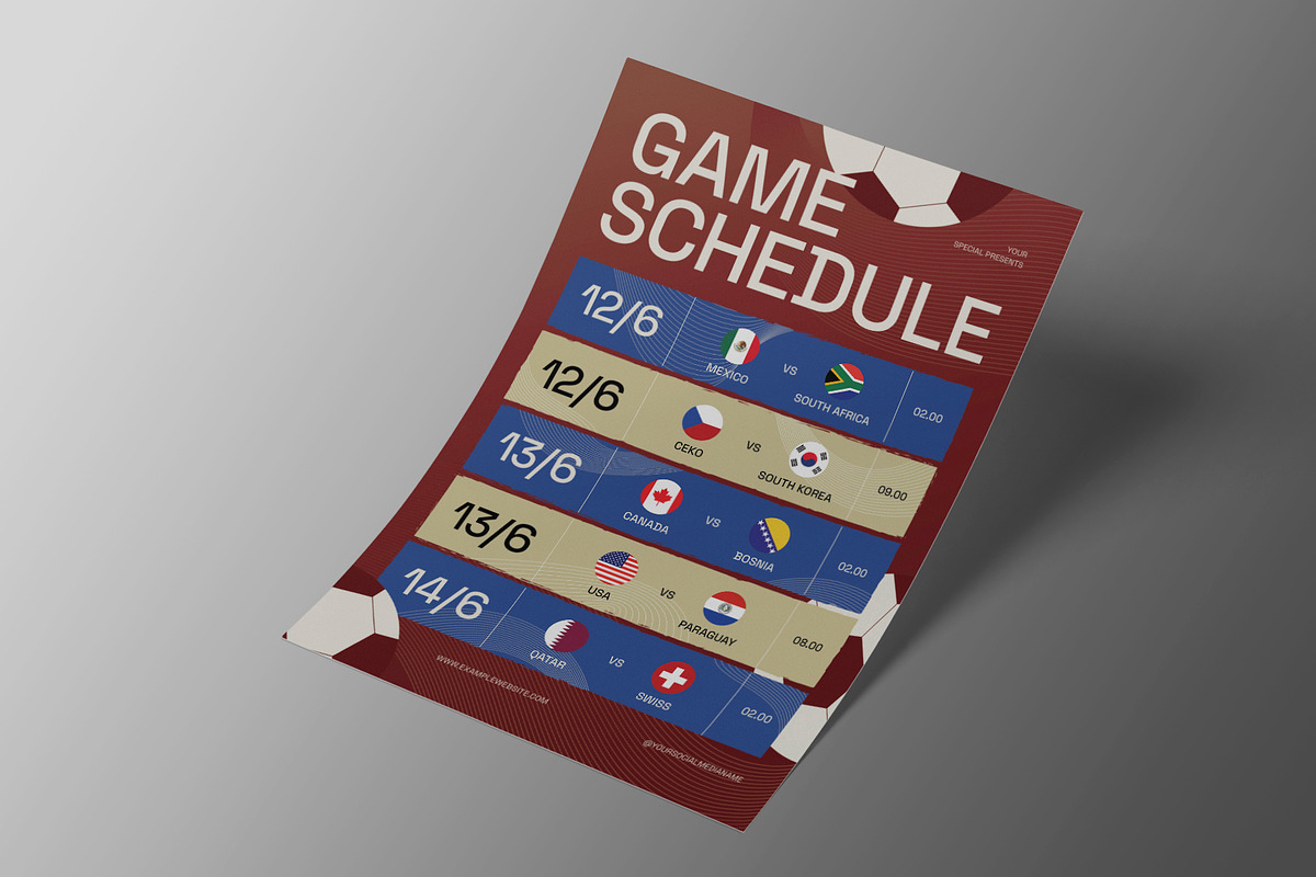 World Cup Match Schedule Flyer, a Flyer Template by Neermana (Photo 3 of 4)