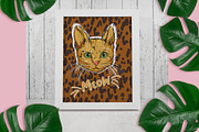 Cat on leopard print background, an Animal Illustration by Sweet_print (Thumbnail 5 of 8)
