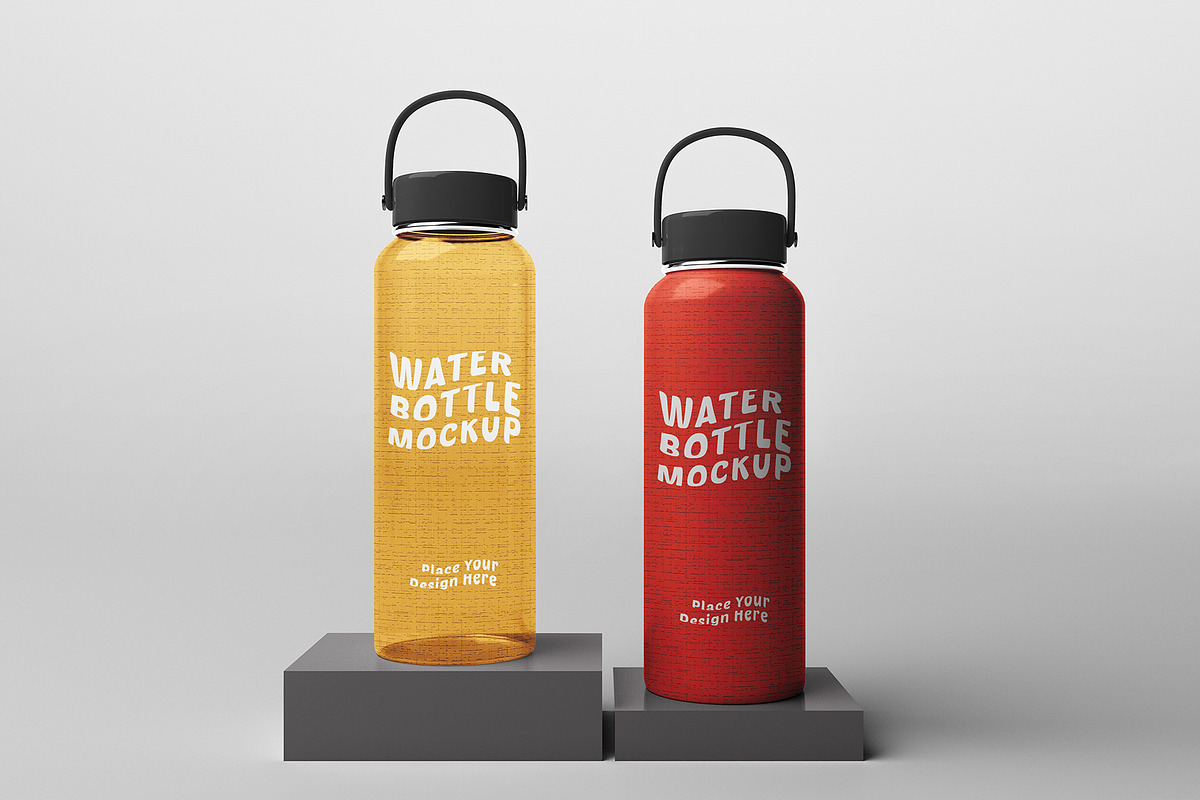 Water Bottle Mockup Set, a Packaging Mockup by Mirachma Project (Photo 7 of 10)