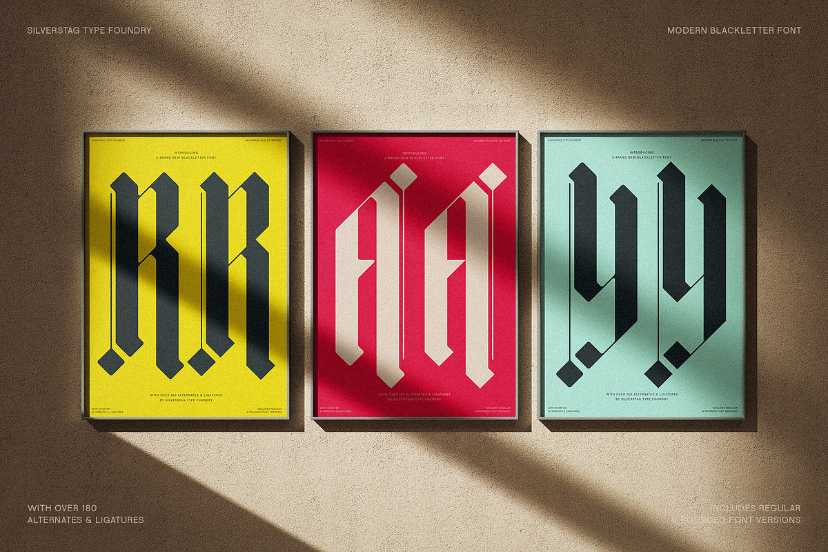 Rymaki - Modern Blackletter Font, a Blackletter Font by SilverStag Type Foundry (Photo 8 of 30)