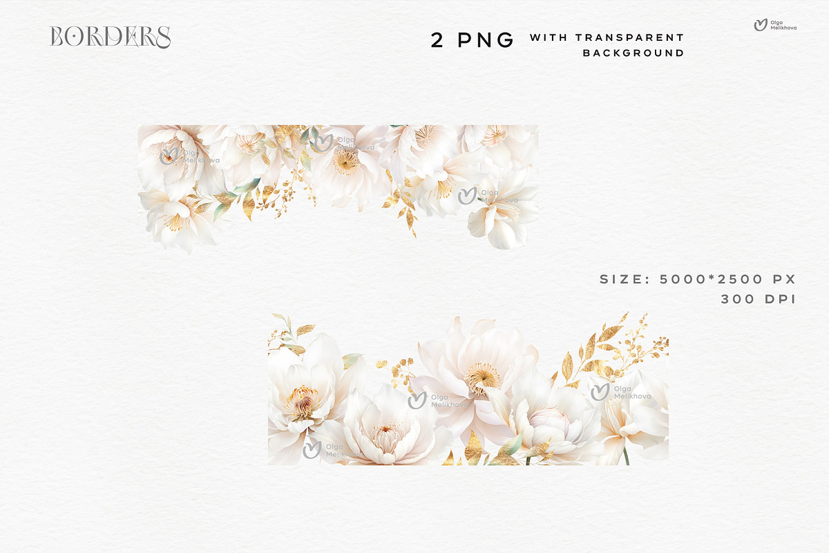 Fantasy flowers, White peonies, an Object Illustration by ollalya (Photo 6 of 9)