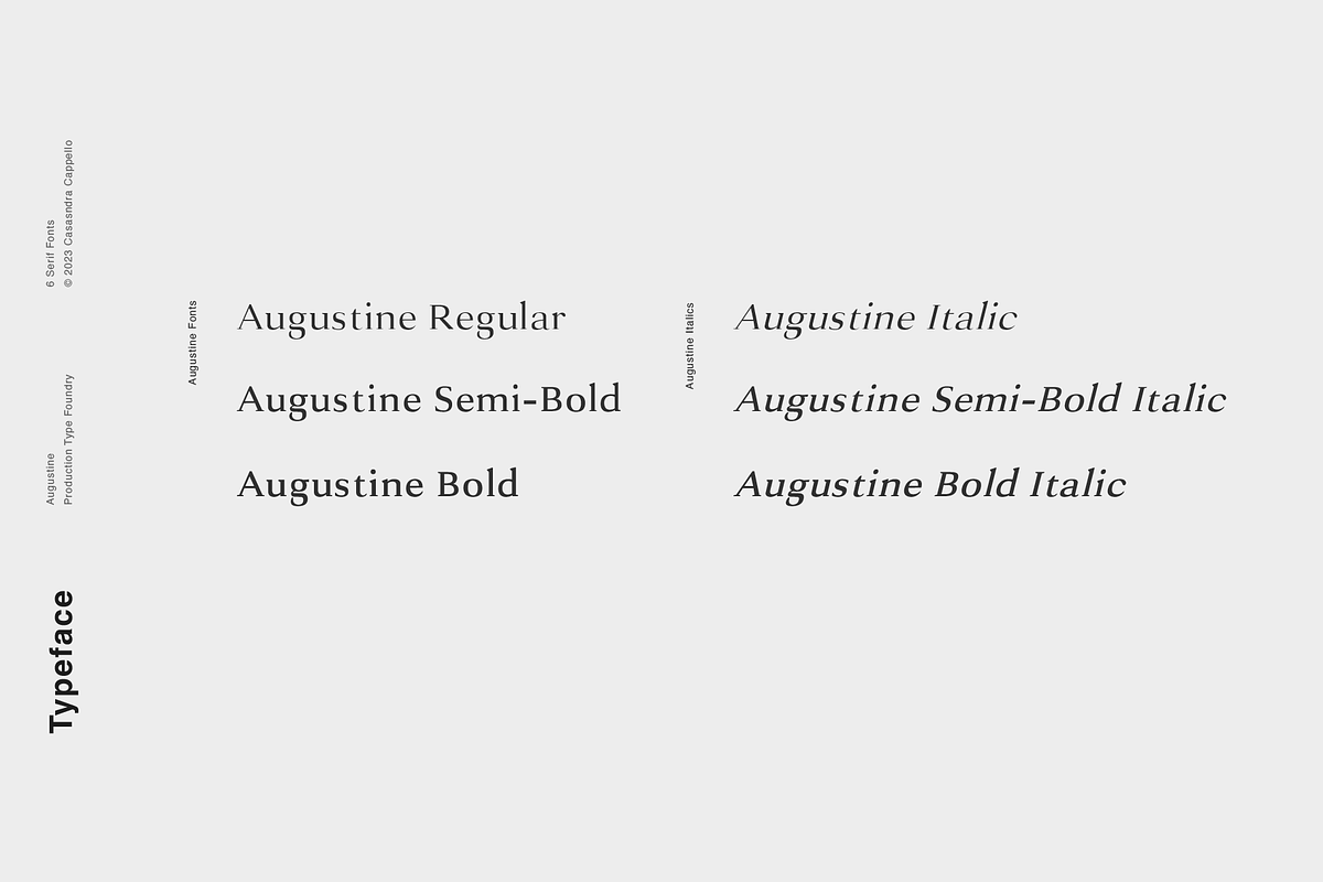 Augustine - A Strong Serif Typeface, a Serif Font by Cassandra Cappello (Photo 2 of 5)