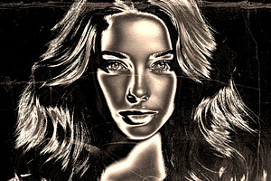 Metallic Grunge Photo Effect, a Brushes & More by studiogstock