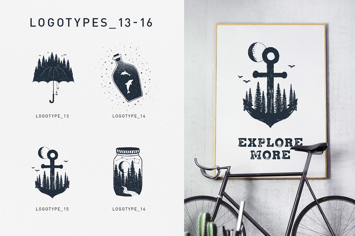 Double Exposure. 20 Creative Logos, a Branding & Logo Template by Cosmic Store (Photo 9 of 11)