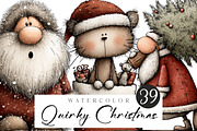 Funny Quirky Watercolor Christmas, an Illustration by CreationArt (Thumbnail 1 of 5)