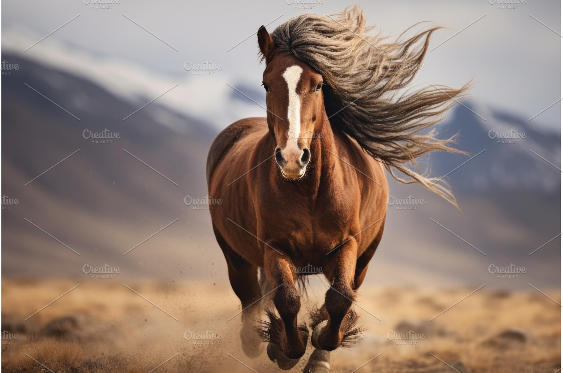 Spirited mustang horse. Generate ai, an Animal Photo by Ylivdesign
